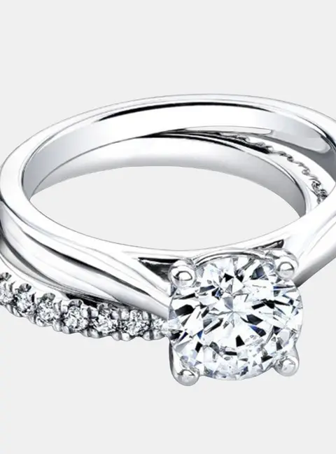 1.72 cts Round Lab Grown Diamond 18k White Gold Ring Set Size 8