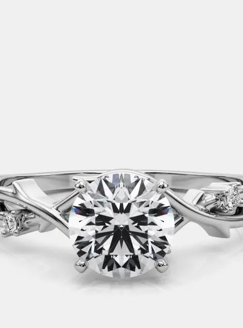 1.06 cts Round Lab Grown 18k White Gold Diamond Wedding Ring Size 52