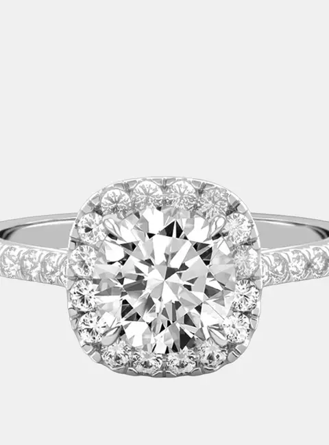 1.7 cts Round Lab Grown Diamond 18k White Gold Wedding Ring Size 52