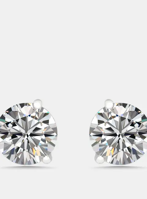 4 cts Round Lab Grown Diamonds 18k White Gold Earrings