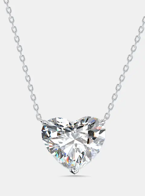 9 cts Heart Lab Grown Diamonds 18k White Gold Necklace
