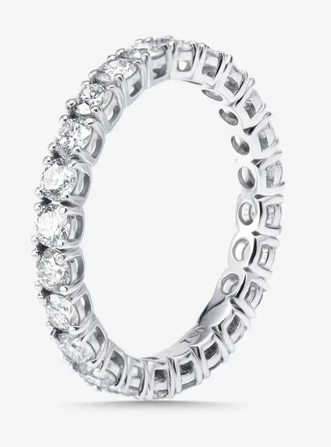 1.5 cts Round Lab Grown Diamonds 18k White Gold Ring Size 53
