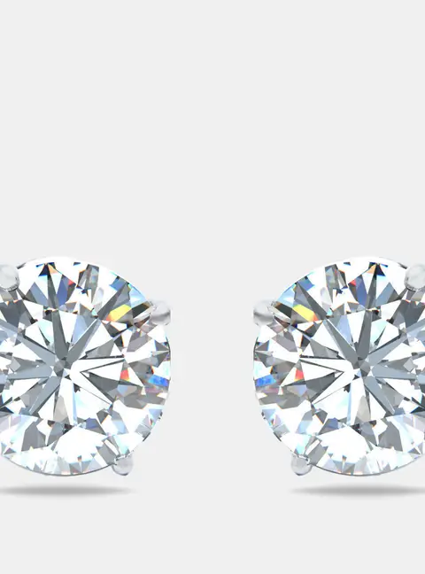 6.00 cts Round Brilliant 18k White Gold Lab Grown Diamonds Solitaire Earrings