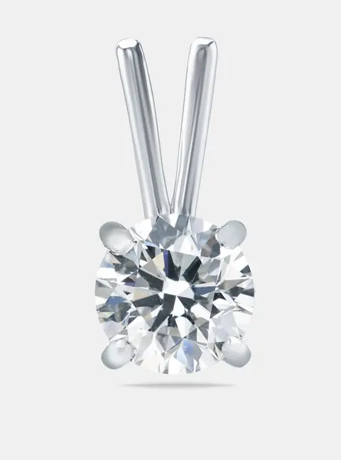 0.54 cts Round Brilliant Cut 18k White Gold Lab Grown Diamond Pendant