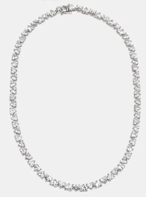 35.5 cts Heart Lab Grown Diamond 18k White Gold Necklace