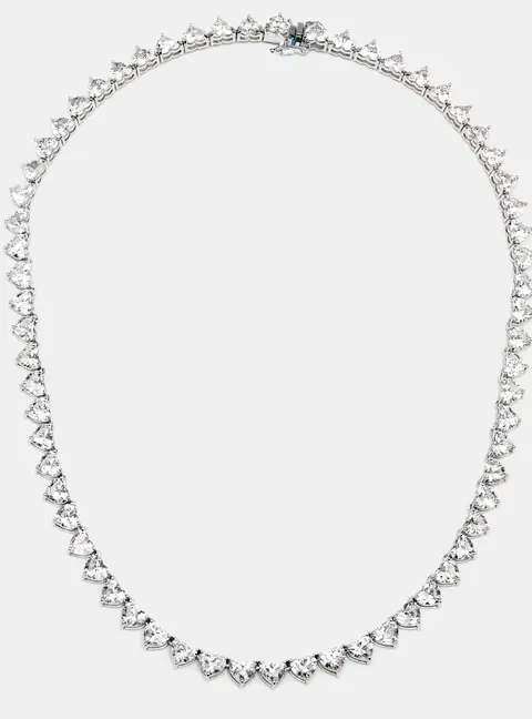 33.5 cts Heart Lab Grown Diamond 18k White Gold Necklace