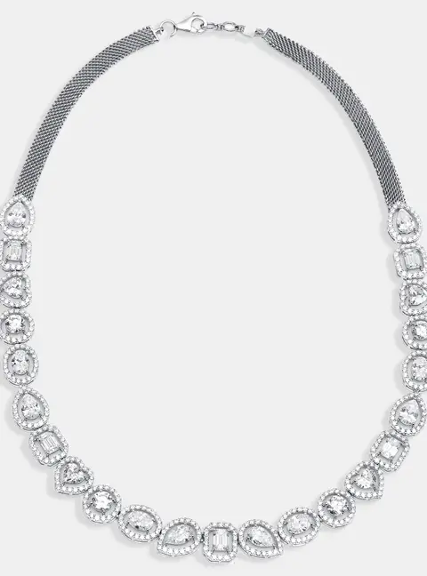 16 cts Lab Grown Diamond 18k White Gold Necklace
