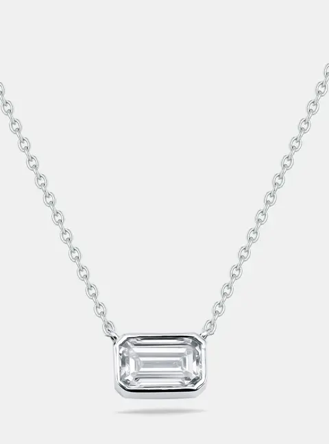 1.2 cts Lab Grown Diamond 18k White Gold Necklace