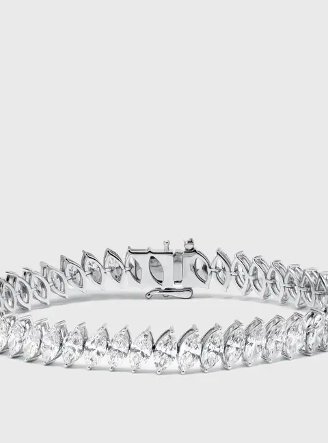 13.5 cts Marquise Lab Grown Diamond 18k White Gold Bracelet