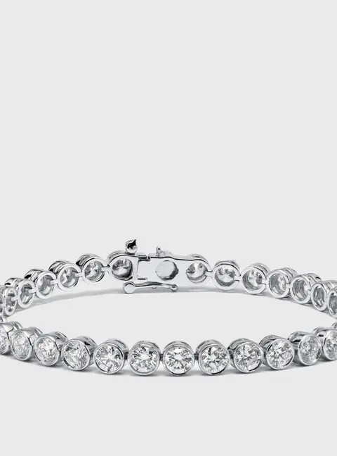 7.5 cts Round Lab Grown Diamond 18k White Gold Bracelet