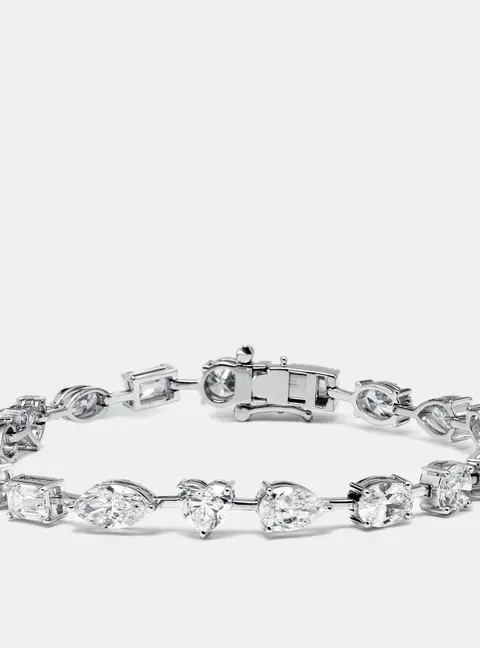 9.5 cts Lab Grown Diamond 18k White Gold Bracelet