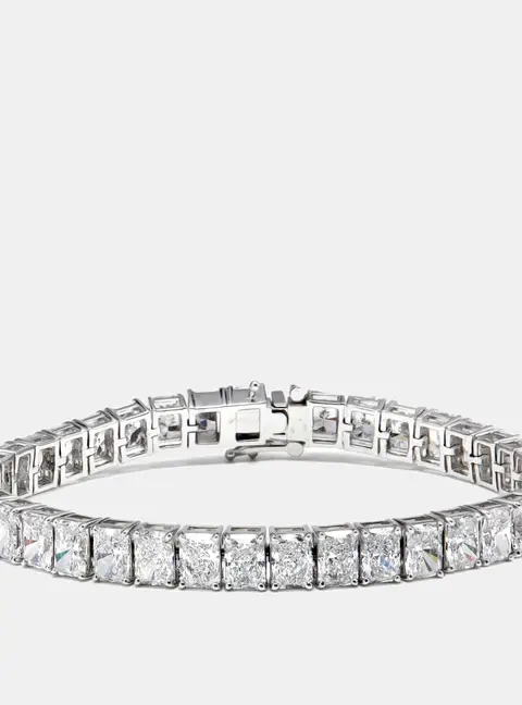 20 cts Radiant Lab Grown Diamond 18k White Gold Bracelet