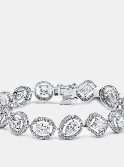 9.5 cts Lab Grown Diamond 18k White Gold Bracelet