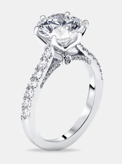 3.5 cts Round Lab Grown Diamond 18k White Gold Ring Size 54
