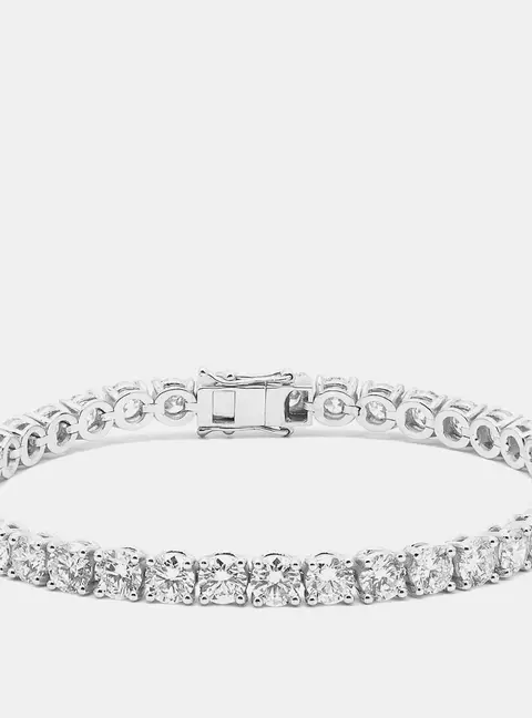 11.00 cts Round Brilliant Lab Grown Diamonds Sterling Silver 925 Tennis Bracelet 18 cm