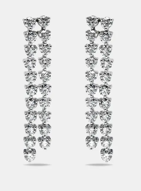 4.5 cts Round Lab Grown Diamonds 18k White Gold Earrings