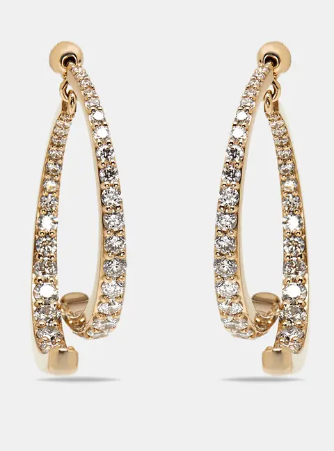 2.1 cts Round Lab Grown Diamonds 18k Yellow Gold Earrings