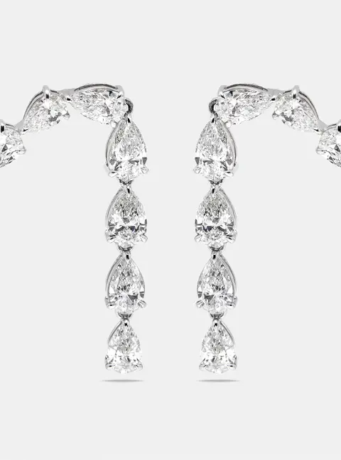 8.00 cts Pear Lab Grown Diamonds 18k White Gold Earrings