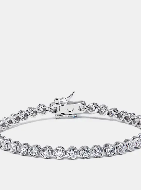 4.8 cts Round Lab Grown Diamonds 18k White Gold Bracelet