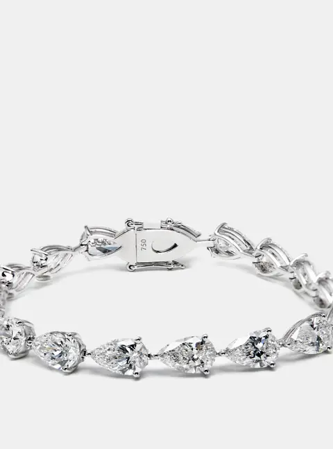 18 cts Pear Lab Grown Diamonds 18k White Gold Bracelet