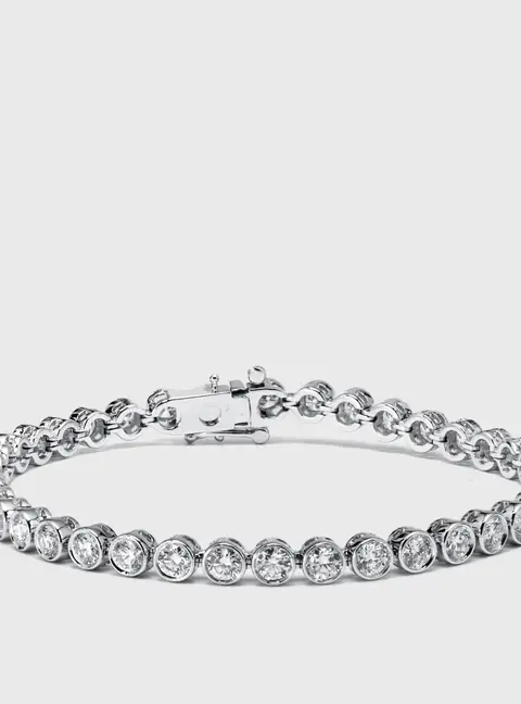 7.5 cts Round Lab Grown Diamonds 18k White Gold Bracelet