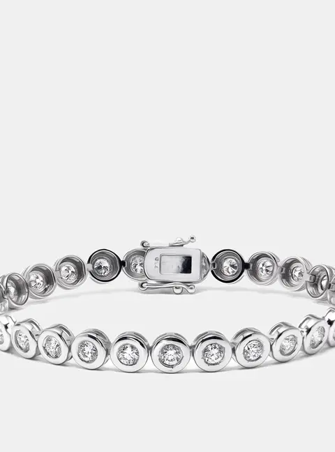 2.9 cts Round Lab Grown Diamonds 18k White Gold Bracelet