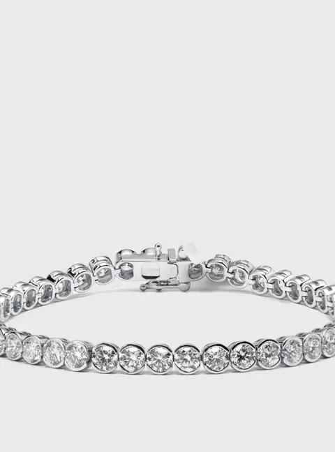 10.5 cts Round Lab Grown Diamonds 18k White Gold Bracelet