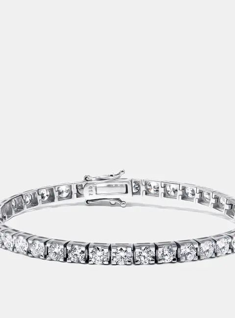 7 cts Round Lab Grown Diamonds 18k White Gold Bracelet