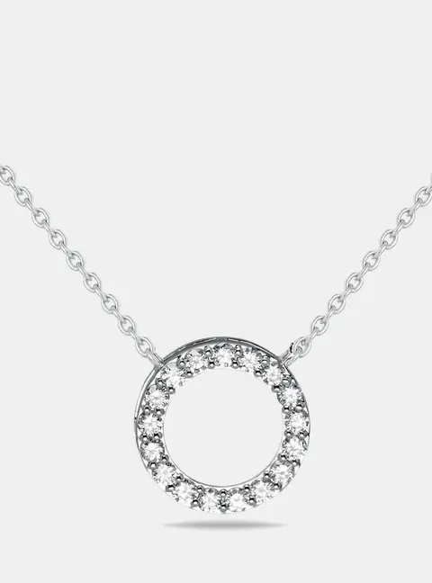 0.49 cts Round Lab Grown Diamonds 18k White Gold Necklace