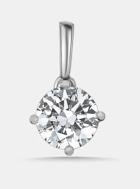1.00 cts Round Lab Grown Diamonds 18k White Gold Pendant