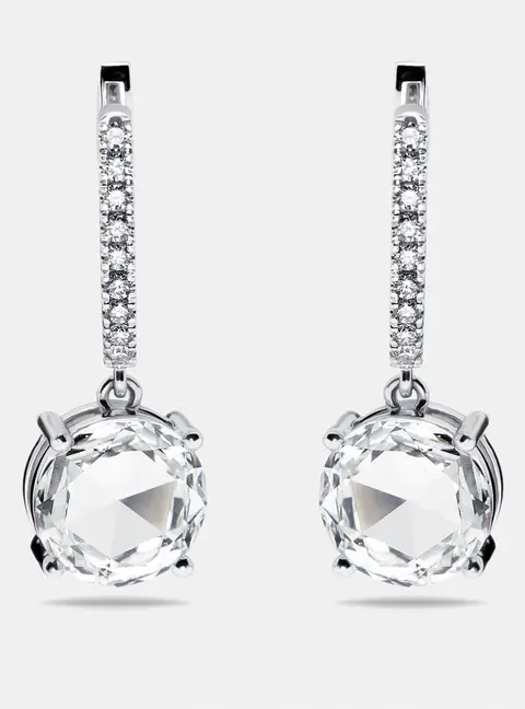 6.4 cts Modified Round Lab Grown Diamonds 18k White Gold Earrings