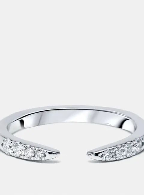 0.17 cts Round Lab Grown Diamonds 18k White Gold Ring Size 51