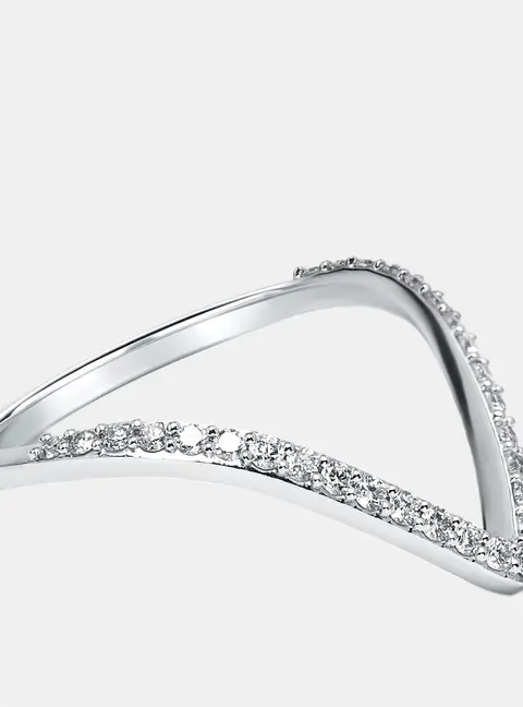 0.28 cts Round Lab Grown Diamonds 18k White Gold Ring Size 50