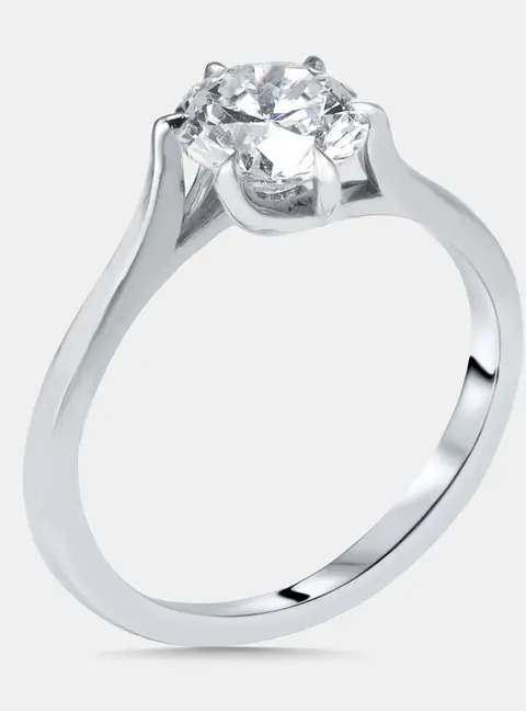 1.00 cts Round Lab Grown Diamonds 18k White Gold Ring Size 51