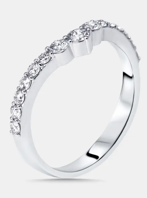 0.5 cts Round Lab Grown Diamonds 18k White Gold Ring Size 51