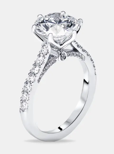 3.5 cts Round Lab Grown Diamonds 18k White Gold Ring Size 53