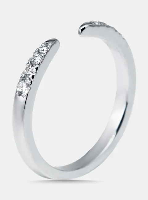 0.17 cts Round Lab Grown Diamonds 18k White Gold Ring Size 54