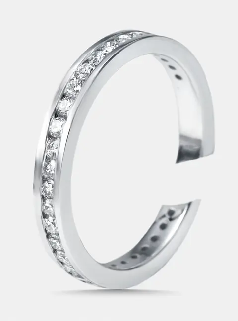 0.63 cts Round Lab Grown Diamonds 18k White Gold Ring Size 54