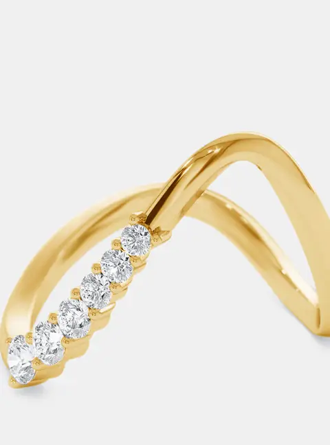 0.35 cts Round Lab Grown Diamonds 18k Yellow Gold Ring Size 55