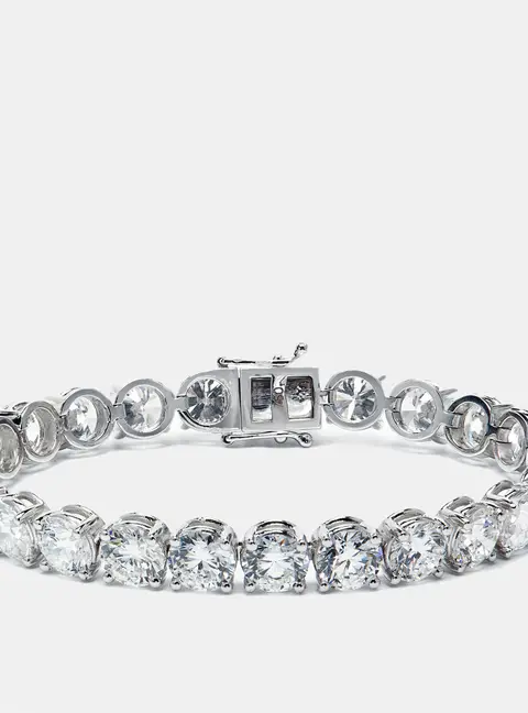 27 cts Round Lab Grown Diamonds 18k White Gold Bracelet