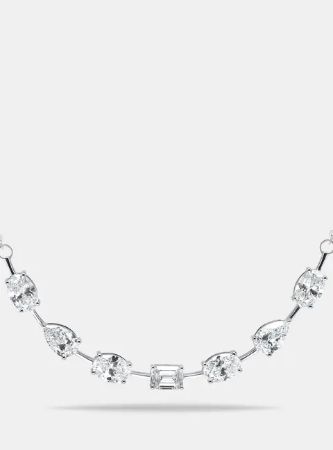 3 cts Lab Grown Diamond 18k White Gold Necklace