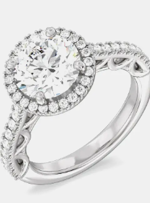 1.75 cts Round Cut Lab Grown Diamond 14k White Gold Ring EU 52