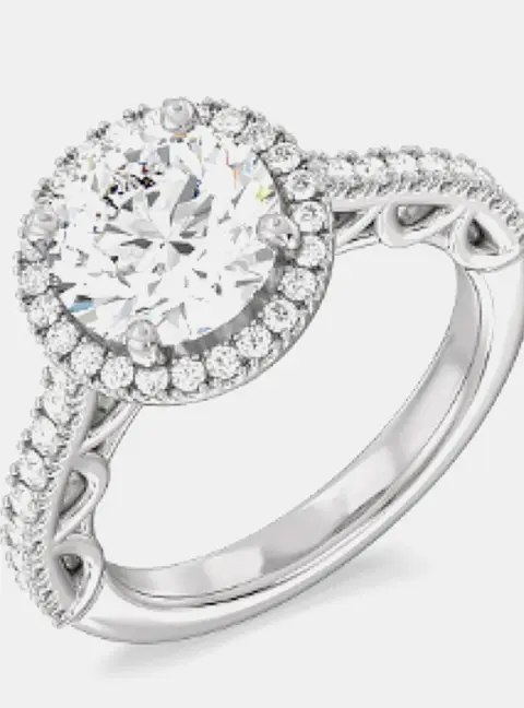 1.75 cts Round Cut Lab Grown Diamond 14k White Gold Ring EU 52