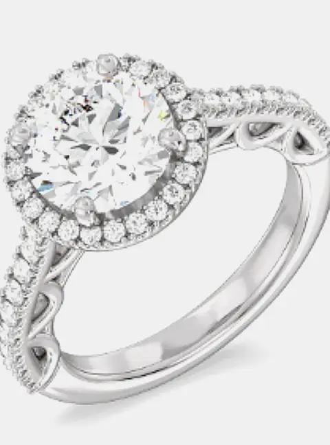 1.75 cts Round Cut Lab Grown Diamond 14k White Gold Ring EU 52
