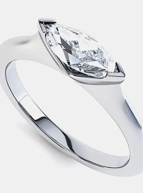 1 cts Marquise Lab Grown Diamond 14k White Gold Engagement Ring