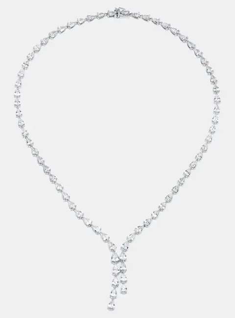 16.5 cts Pear Lab Grown Diamond 18k White Gold Necklace