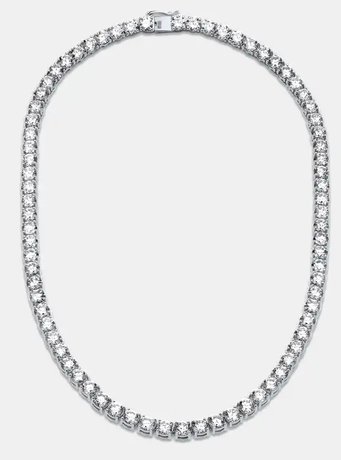 40 cts Round Lab Grown Diamond 18k White Gold Necklace