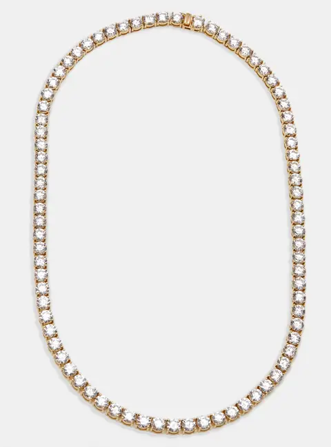 40 cts Round Lab Grown Diamond 18k Yellow Gold Necklace