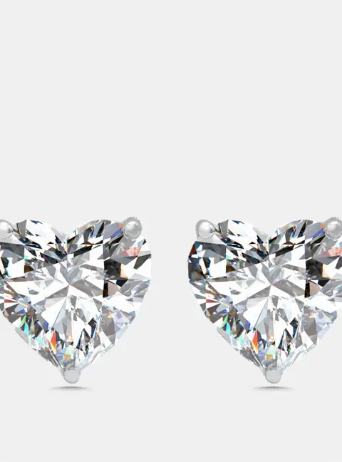 6 cts Heart Lab Grown Diamonds 18k White Gold Earrings