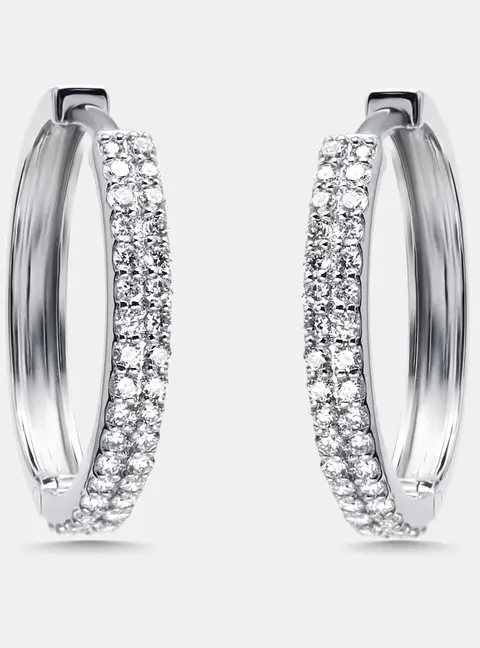 0.60 cts Round Lab Grown Diamonds 18k White Gold Earrings